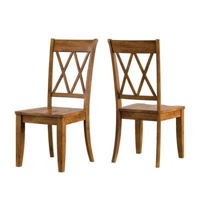 Solid Wood Dining Chair for Hotel and Restaurant Classic Cross Back Design Sturdy Construction