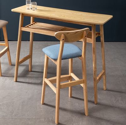 Upholstered Solid Wood Bar Stool in Vintage Style for Pub Coffee Shop W38*D44*H101 cm