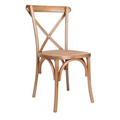 Solid Wood Cross Back Chairs with Nitrolacquer Finish and Modern Stacked Design W50*D44*H89CM