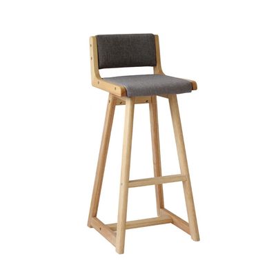 Natural Color Detachable Vintage Upholstered Solid Wood Bar Stool for Pub