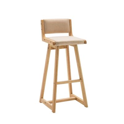 Natural Color Detachable Vintage Upholstered Solid Wood Bar Stool for Pub