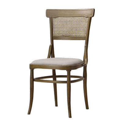 Custom Made Birch Wood Hotel Dining Chairs with Fabric Upholstery