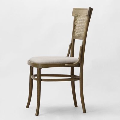 Custom Made Birch Wood Hotel Dining Chairs with Fabric Upholstery
