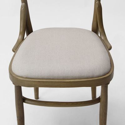 Custom Made Birch Wood Hotel Dining Chairs with Fabric Upholstery