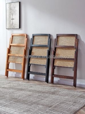 Mail Packing Solid Wood Rattan Folding Dining Chair for Nordic Restaurant Decoration