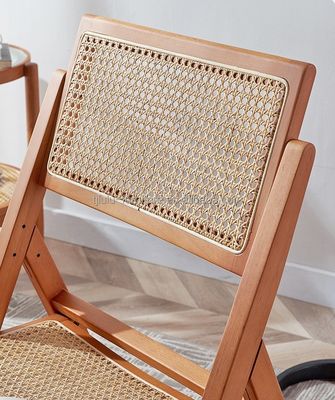 Mail Packing Solid Wood Rattan Folding Dining Chair for Nordic Restaurant Decoration