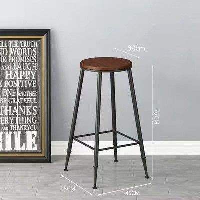 Home Bar Rustic Metal Frame Dining Tables High Rectangular Wood Kitchen Bar Table Stool