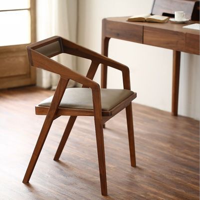 Wooden Arm Chair Restaurant Walnut Color Dining Solid Wood Chair for Specific in Dining Room Furniture
