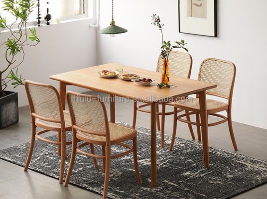 Dining Room Furniture Wooden Rattan Backrest Leisure Rattan Chair for Nordic Indoor Modern Garden Restaurant Cafe Furniture