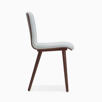 Nordic Modern Dining Chair with Solid Wood Legs and Upholstered Seat