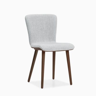 Nordic Modern Dining Chair with Solid Wood Legs and Upholstered Seat