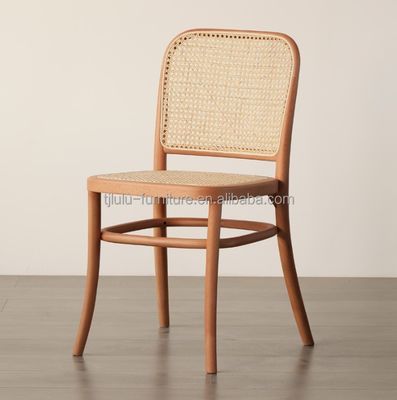 Durable Modern Design Style Wooden Rattan Backrest Leisure Rattan Dinning Chair for Outdoor Garden Restaurant Cafe Furniture