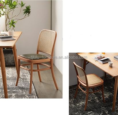 Durable Modern Design Style Wooden Rattan Backrest Leisure Rattan Dinning Chair for Outdoor Garden Restaurant Cafe Furniture