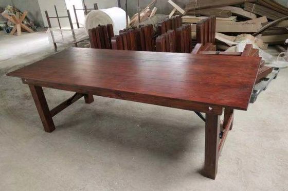 Mail Packing Y Wood Folding Table for Rent at Wedding and Party Celebrations