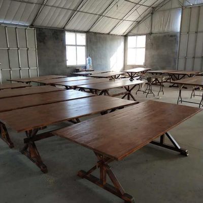 Mail Packing Y Wood Folding Table for Rent at Wedding and Party Celebrations