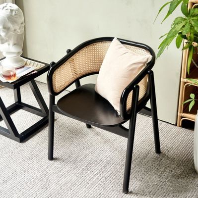 Contemporary Wooden Rattan Dining Chair with Good and Eco-Friendly Material