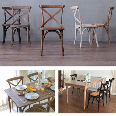 Hotel Event Furniture Stackable Wooden X Back Chairs for Restaurant Dining in Wood