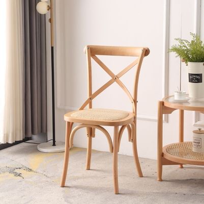 Solid Wooden Cross Back Wedding Wooden Chair For Events With Customized Designs