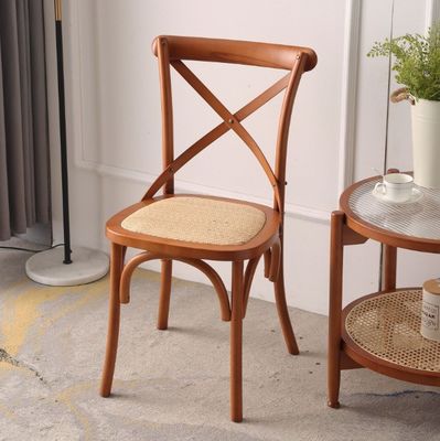 Solid Wooden Cross Back Wedding Wooden Chair For Events With Customized Designs