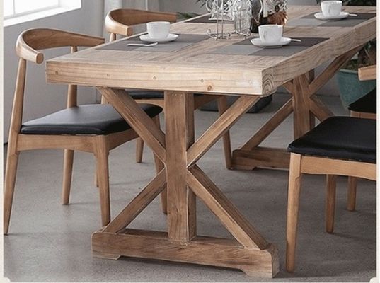 Solid Wood Customized Vintage Neoclassical Wooden Dining Table for Dining and Living Room Craftsmanship