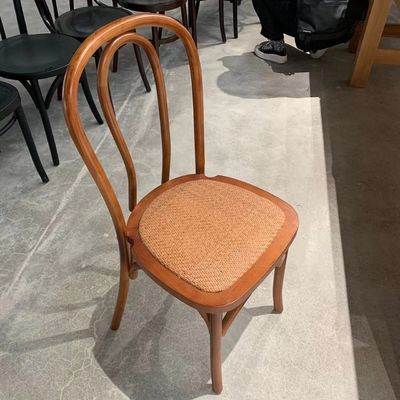 Stackable Wood Chair with 100KG Weight Limit Modern Furniture Restaurant Natual Stacked Rattan Dining Chairs