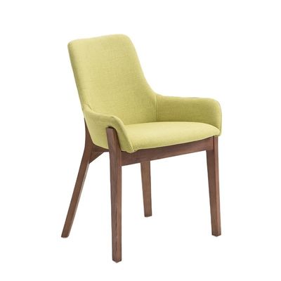 Solid Wood Legs Carved Frame Birch Wood Hotel Dining Chairs with Upholstered Seats