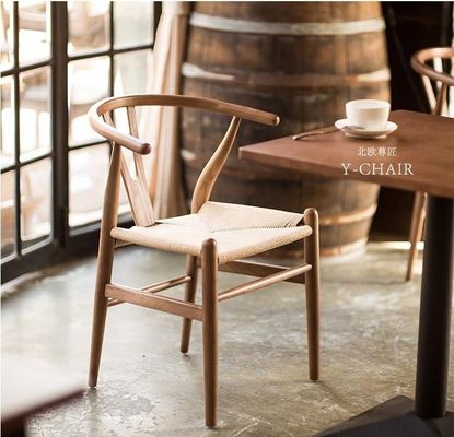 Handmade Solid Beach Wood Rope Woven Cushion Dining Y Chair NO Folded OEM Service Accepted Solid Wood
