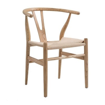 Handmade Solid Beach Wood Rope Woven Cushion Dining Y Chair NO Folded OEM Service Accepted Solid Wood