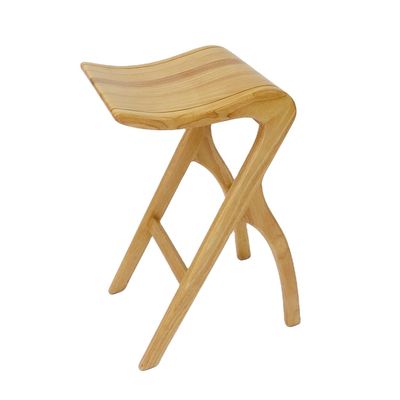 Home Bar Essential Lacquered Solid Wood Bar Stool with High Living Room Chair