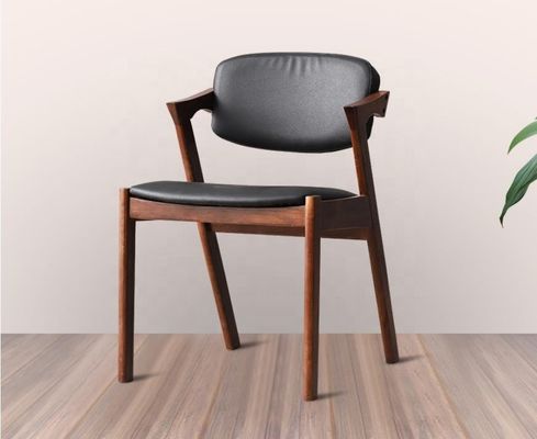 Home Furniture Nordic Style Z Shaped Oak Wood Pu/ Fabric Upholstered Dining Chair with OEM Service Accepted General
