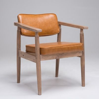 Vintage Style Antique Solid Wood Armrest Cafe Restaurant Leisure Lounge Vintage Chair with OEM Service Accepted