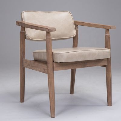 Vintage Style Antique Solid Wood Armrest Cafe Restaurant Leisure Lounge Vintage Chair with OEM Service Accepted