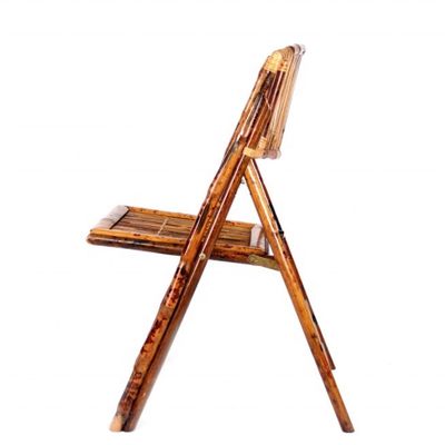 Rattan / Wicker Seat Back Material Customized Colour Rustic Bamboo Folding Outdoor Dining Chair for Event Party Furniture