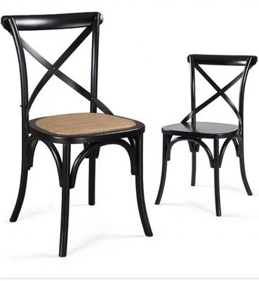 NO Folded Customized American Modern Design Solid Wood Cross BackStackable Event Dinging Chair