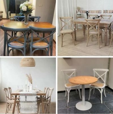 NO Folded Customized American Modern Design Solid Wood Cross BackStackable Event Dinging Chair