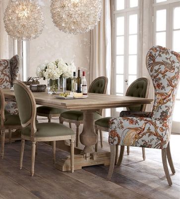 120cm*60cm*75cm Vintage Countryside Centre Dining Table with Curved Pine Wood
