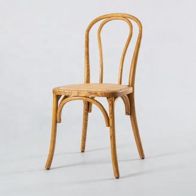 Chinese Mahogany and Rattan Material Nordic Home Furniture Wood Frame Banquet Dining Chair with Stackable Solid Wooden