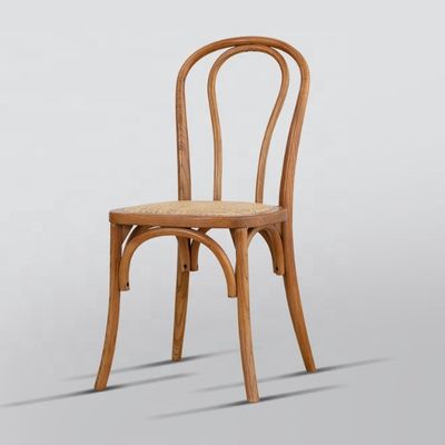 Chinese Mahogany and Rattan Material Nordic Home Furniture Wood Frame Banquet Dining Chair with Stackable Solid Wooden