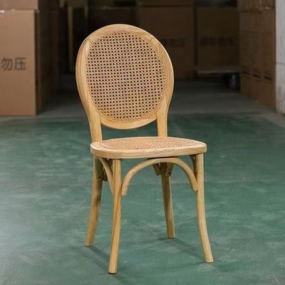 Hotel Banquet Event Dining Room Furniture Luxury Modern Stackable Rattan Wood Wedding Chairs for Elegant Seating