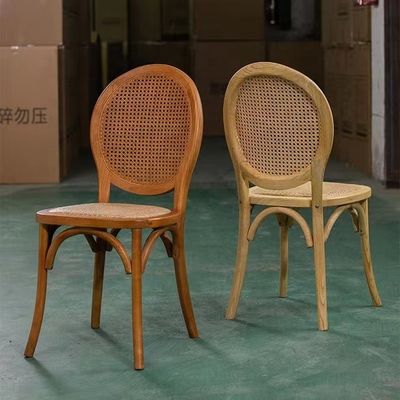 Hotel Banquet Event Dining Room Furniture Luxury Modern Stackable Rattan Wood Wedding Chairs for Elegant Seating