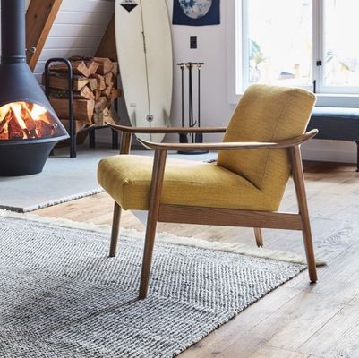 200KG Weight Limit High Grade Modern Wooden Leisure Arm Chair for Living Room Sofa Lounge in Brown/Gray/Yellow/Black