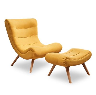 Modern Leisure Lounge Chairs for Dining Room/Living Room Solid Wood Fabric Snail Chair Lazy Sofa
