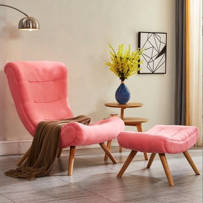 Modern Leisure Lounge Chairs for Dining Room/Living Room Solid Wood Fabric Snail Chair Lazy Sofa