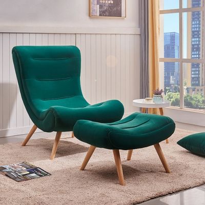 Modern Leisure Lounge Chairs for Dining Room/Living Room Solid Wood Fabric Snail Chair Lazy Sofa