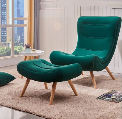 Modern Leisure Lounge Chairs for Dining Room/Living Room Solid Wood Fabric Snail Chair Lazy Sofa