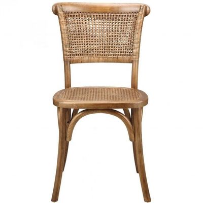 Hotel Furniture Wooden Cane Back Rattan Dining Chair for Wedding Banquet Reception Seating Arrangement