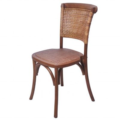 Hotel Furniture Wooden Cane Back Rattan Dining Chair for Wedding Banquet Reception Seating Arrangement