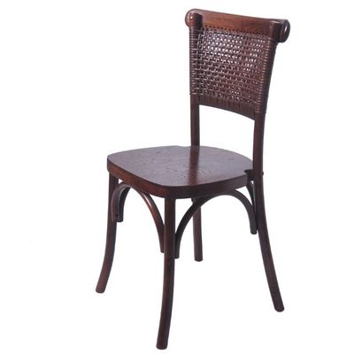 Hotel Furniture Wooden Cane Back Rattan Dining Chair for Wedding Banquet Reception Seating Arrangement