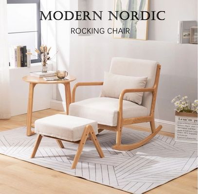 Living Room Chair Direct Supply European Nordic Style Wooden Solid Wood Rocking Chair with Specific Included