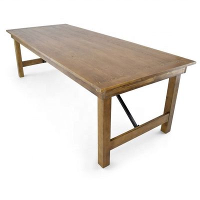 Banquet Hotel Home Wooden Folding Farm Table with Solid Pine Wood